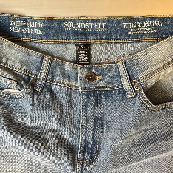 Sound Style Women Jamie Skinny Jeans size 8 Blue Mid Rise Stretch Slim & Sleek - Picture 8 of 10